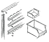 TECWERK Sichtlagerkastenset 1000x1010x255 mm verzinkt mit 57 Sichtlagerkästen