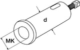 TECWERK Morsekonushülse MK2 für Wechselhalter Stahlhalterkopf A, Außen-Ø 30 mm
