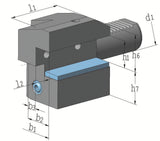 TECWERK Axialwerkzeughalter C3 DIN 69880 VDI30 rechts Überkopf für CNC-Drehmaschinen