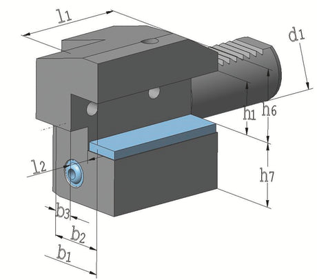 TECWERK Axialwerkzeughalter C3 DIN 69880 VDI30 rechts Überkopf für CNC-Drehmaschinen