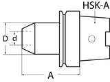 TECWERK Flächenspannfutter HSK-A63 Weldon Spann-Ø 6 mm mit Innenkühlung