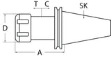 TECWERK Gewindeschneidfutter Synchron SK40 M3-M12 DIN 69871 AD/B mit Kühlmittelzuführung