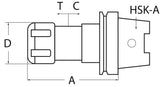 Gewindeschneidfutter Synchron DIN 69893A M3-M12 HSK-A63 TECWERK