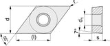 TECWERK Wendeschneidplatte DCMT070204-M UNI für mittlere Bearbeitung