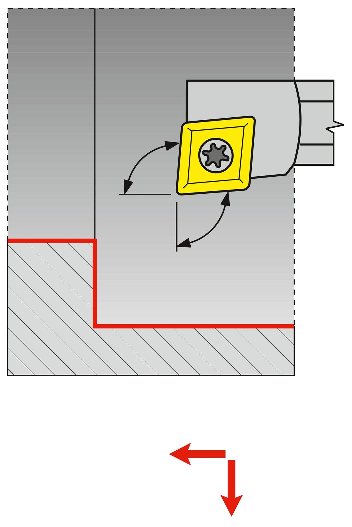 TECWERK Bohrstange E16R-SCLCR 09 VHM mit Innenkühlung für Innenbearbeitung