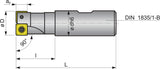 TECWERK Schaftfräser 20 mm vernickelt mit Innenkühlung für Wendeschneidplatte SOMT 09T304