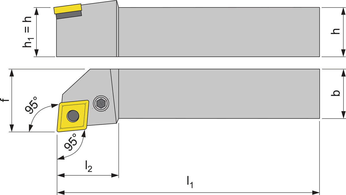 TECWERK Klemmdrehhalter PCLNL2020K12 links – Außendrehen, Stiftklemmung, 20 mm