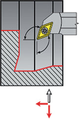 TECWERK Bohrstange A12K-SDQCR 07 mit Innenkühlung, rechts, vernickelt