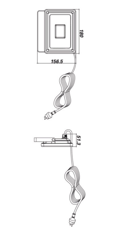TECWERK LED-Strahler 30 W 2200 lm IP65 mit 2 m H05RN-F Kabel