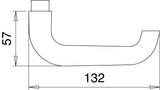 EDI Türdrückerpaar 104Z Aluminium F1 ohne Rosetten Vierkant 8 mm für Türstärke 35-45 mm