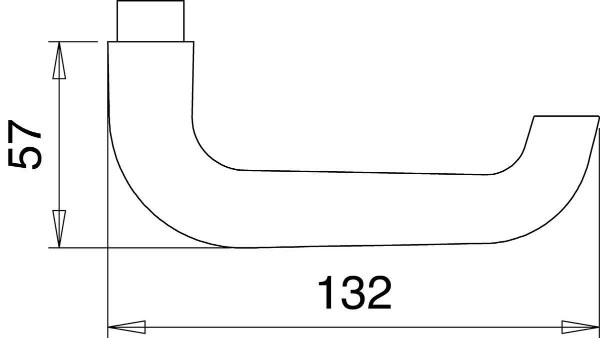 EDI Türdrückerlochteil 104Z Aluminium F1 naturfarbig Vierkant 8 mm DIN L/R