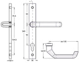 EDI Profiltürgarnitur 2312/9203 Aluminium F1 PZ für Türstärke 68-77 mm – Wechselgarnitur