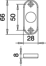 HOPPE Rosettengarnitur Lecce 1405/42KV/42KVS Alu F49/F9-2 rund OB DIN L/R