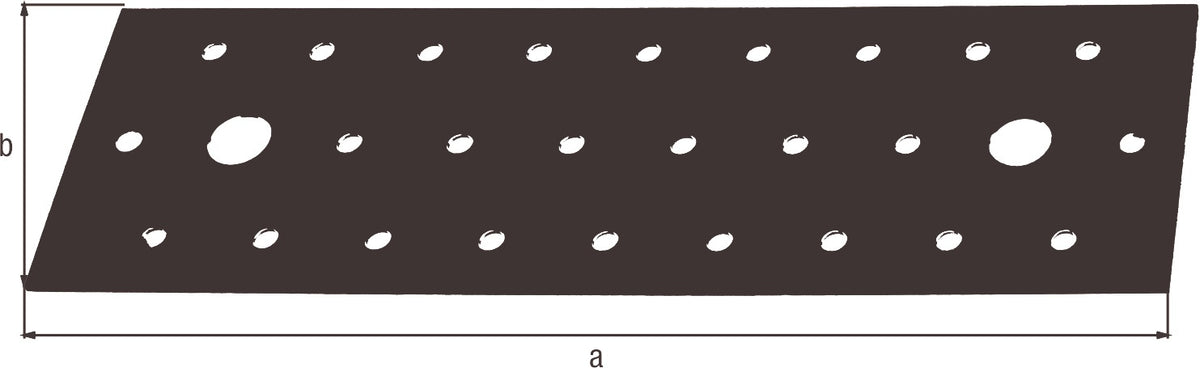 GAH Lochplatte 200 x 60 x 2 mm Stahl roh, verzinkt, schwarz kunststoffbeschichtet – 25 Stück