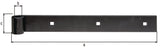 GAH Ladenband 800 mm Stahl schwarz kunststoffbeschichtet gerade – 6 Stück