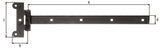 GAH Kreuzgehänge 591x45x115 mm Stahl kataphoretisch schwarz Tauchlack 10 Stück
