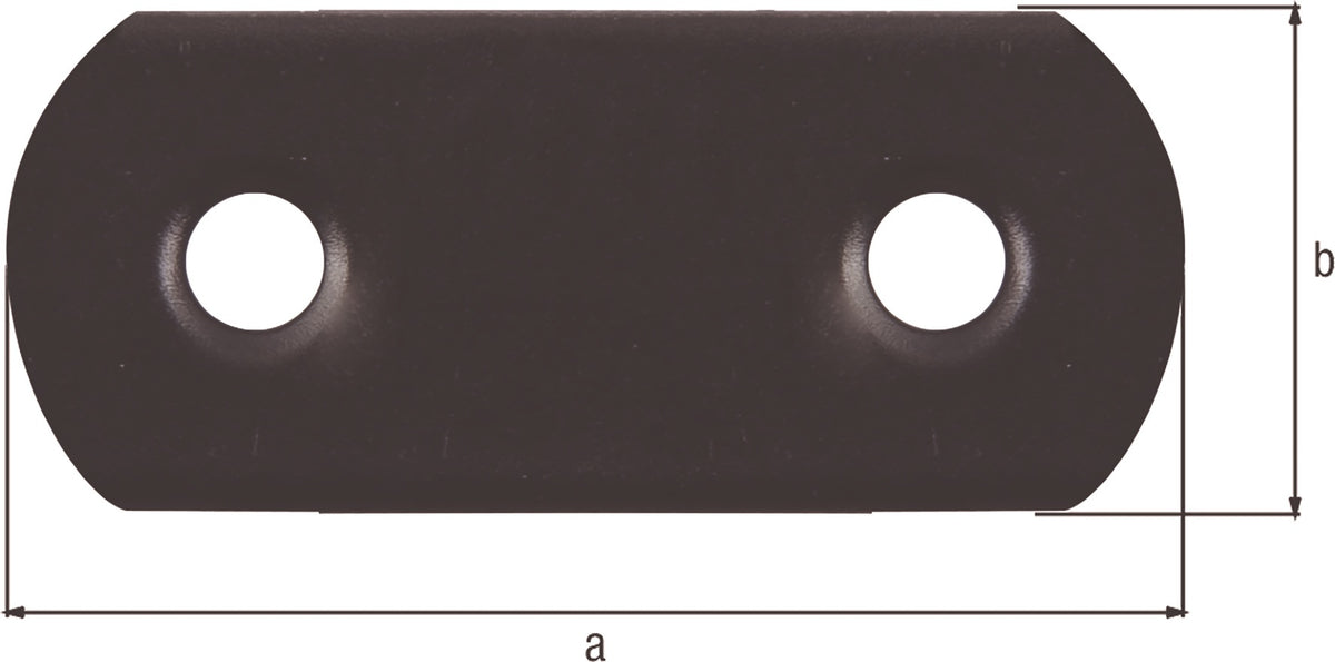 GAH Flachverbinder 37 mm Stahl schwarz kunststoffbeschichtet 100 Stück