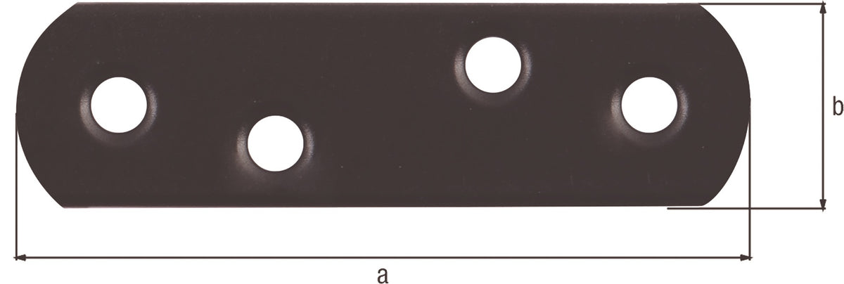 GAH Flachverbinder 37 mm Stahl schwarz kunststoffbeschichtet 100 Stück