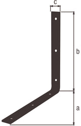 GAH Balkenwinkel 250x250 mm gleichschenklig, Stahl verzinkt schwarz kunststoffbeschichtet
