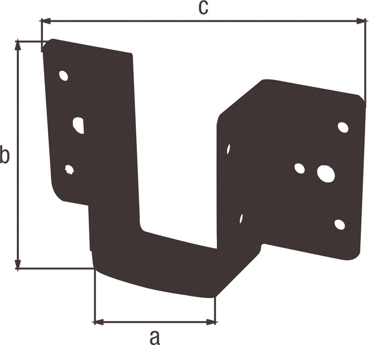 GAH Balkenschuh 46/66 mm, 1 mm Stahl verzinkt, schwarz kunststoffbeschichtet, abgerundete Ecken