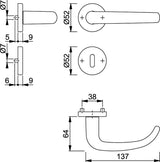 HOPPE Rosettengarnitur San Francisco 1301/42KV/42KVS Alu F1 U-Form DIN L/R