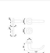 HOPPE Rosettengarnitur San Francisco 1301/42KV/42KVS Alu F1 U-Form DIN L/R