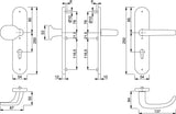 HOPPE Schutzgarnitur San Francisco 86G/3331/3310/1301 Aluminium F1 für Abschlusstüren, DIN links/rechts, ES 1