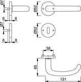 HOPPE Rosettengarnitur San Francisco E1301Z/42KV/42KVS Edelstahl F69 U-Form DIN L/R