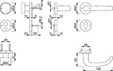 HOPPE Feuerschutzgarnitur San Francisco FS-58/42H/42HS/1301 Aluminium F1 DIN Links/Rechts