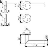 HOPPE Rosettengarnitur Amsterdam E1400Z Edelstahl matt DIN L/R