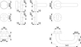HOPPE Rosettengarnitur Paris E138 U-Form Edelstahl F69 für Innentüren – DIN L/R, Objektgarnitur Klasse 4