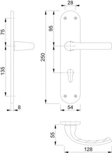 HOPPE Renovationsgarnitur Tôkyô 1710/3334 Alu F1 PZ 8 mm Vierkant 72 mm Entfernung
