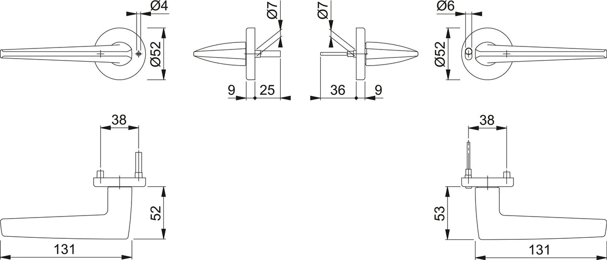 HOPPE Drückergarnitur Macau M1646/42VR – Rundes Rosetten-Design, MiniLock-Verriegelung, DIN EN 1906, satiniert verchromt