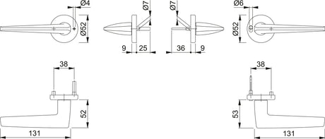 HOPPE Drückergarnitur Macau M1646/42VR – Rundes Rosetten-Design, MiniLock-Verriegelung, DIN EN 1906, satiniert verchromt