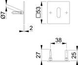 HOPPE Schlüsselrosetten-Paar E848NS Edelstahl quadratisch 53 mm für Innentüren