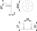 HOPPE Schlüsselrosetten-Paar E849NS Edelstahl matt für Innentüren – SchnellstiftPlus, 2 mm, Ø 55 mm