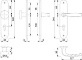 HOPPE Langschildgarnitur NY 1810/273P Aluminium F1 DIN L/R 72 mm