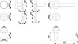 HOPPE Rosettengarnitur Amsterdam 1400/42KV/42KVS Aluminium F1 rund DIN L/R – Drückergarnitur