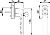 HOPPE Fenstergriff Hamburg 0700S/UD9020 abschließbar mit SecuForte® und VarioFit®