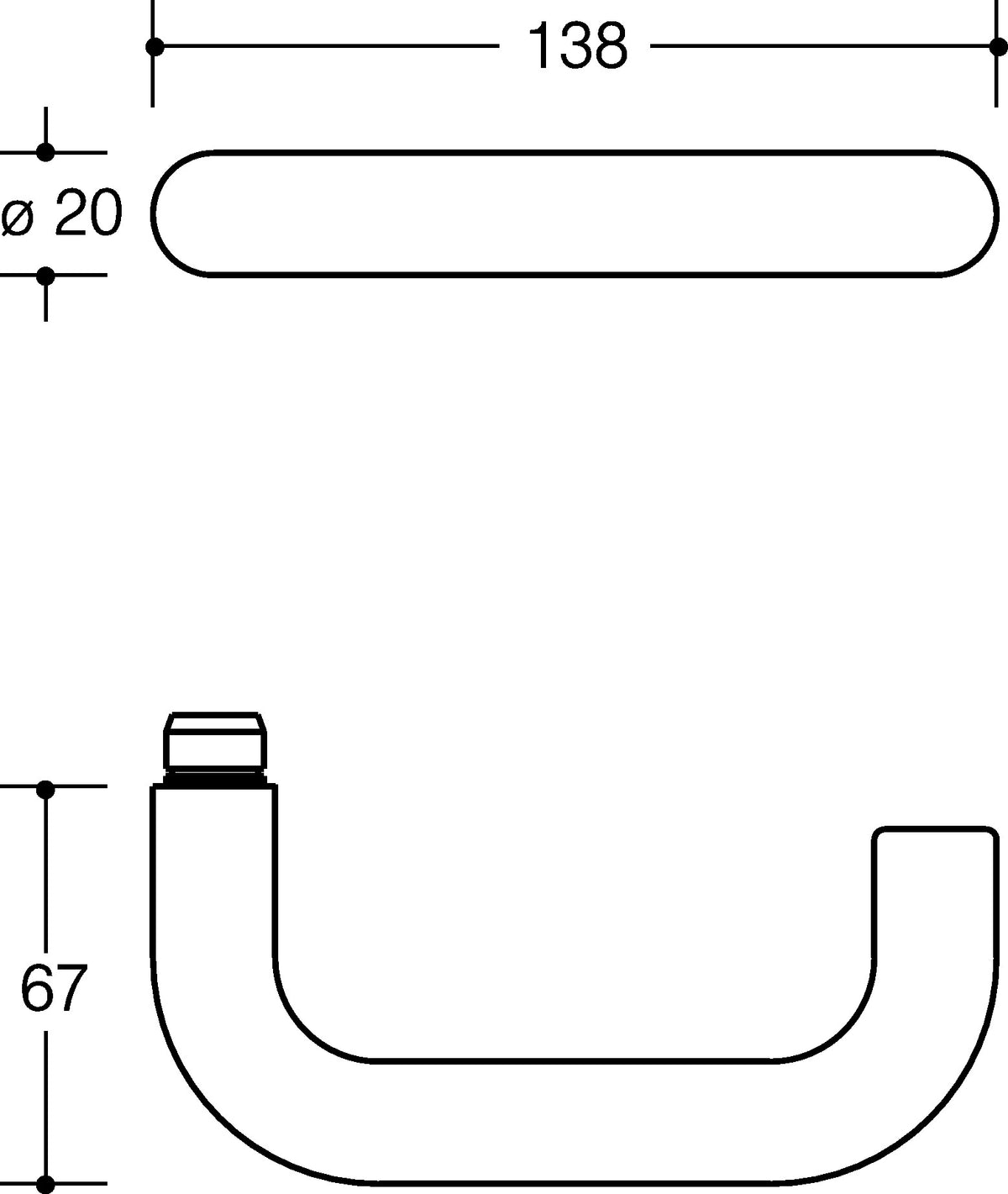 HEWI Wechselgarnitur 111R13.113 Kurzschild PZ rubinrot für Türstärke 38-48 mm