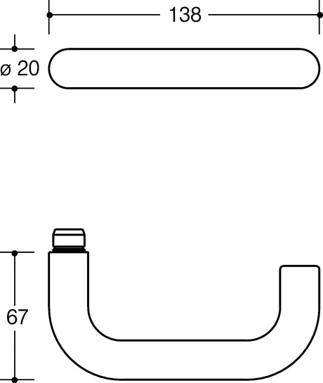 HEWI Wechselgarnitur 111R13.113 Kurzschild PZ rubinrot für Türstärke 38-48 mm