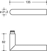 HEWI Feuerschutzgarnitur 162XAH13.237 Edelstahl PZ DIN L/R für Türstärke 38,1-48,0 mm