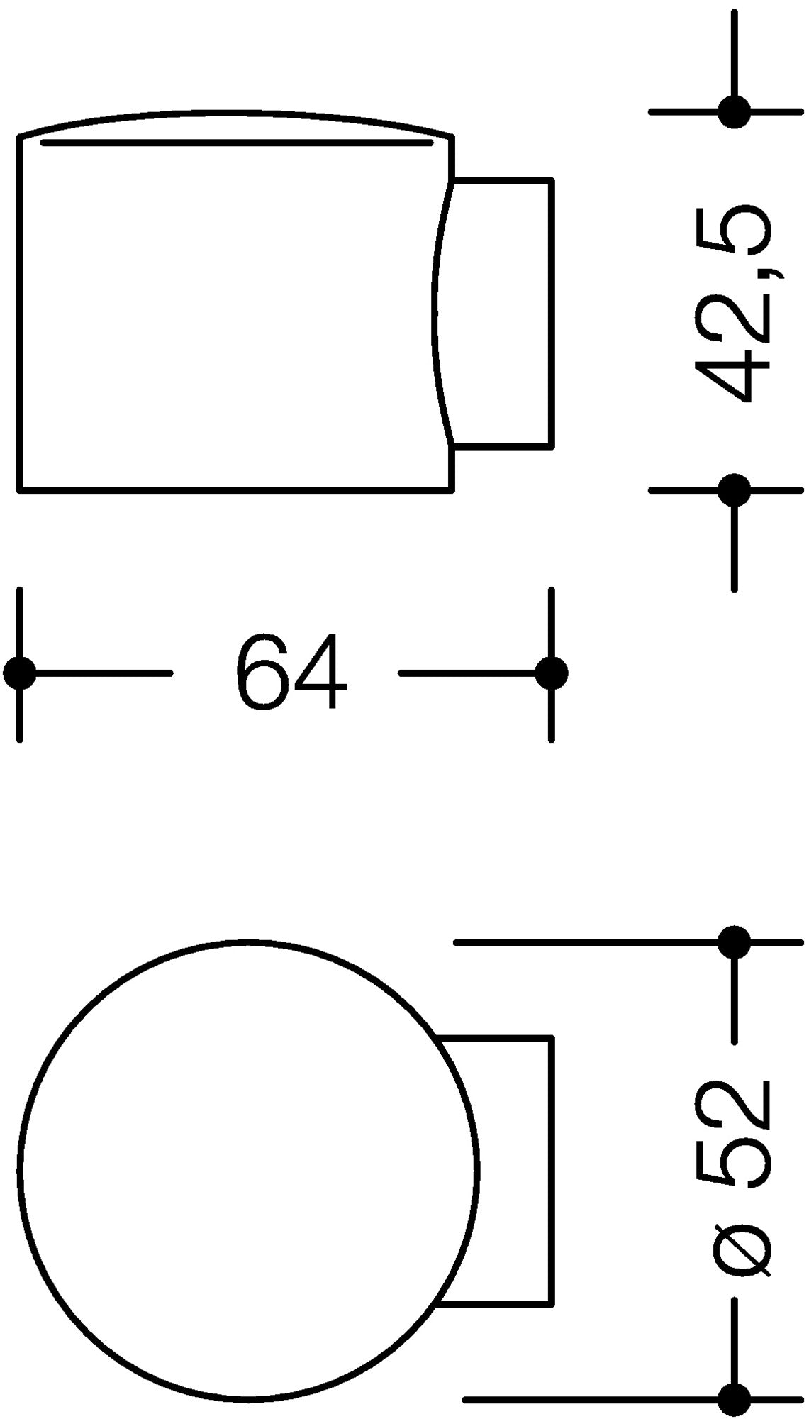 HEWI Bodentürpuffer 615 90 Ø 52 mm, Höhe 42,5 mm, tiefschwarz, Dübelmontage, diebstahlgeschützt