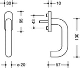 HEWI Fenstergriff 111FG.1 30mm abschließbar reinweiß RAL-RG 607/9