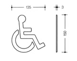 HEWI Symbol Barrierefrei 801.91.030 in Rubinrot – Selbstklebendes Polyamid-Symbol, 150 x 135 x 3 mm