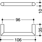 HEWI Möbelgriff 562.10.96 PA 90 tiefschwarz 96 mm – Gehrungsgriff aus Polyamid