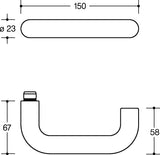 HEWI Zimmergarnitur 111PBR01.230 – U-Form Drückergarnitur, PZ, DIN L/R, tiefschwarz matt