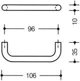 HEWI Möbelgriff 548.106B PA 90 tiefschwarz matt, Ø 10 mm, Bügelgriff, 106 mm
