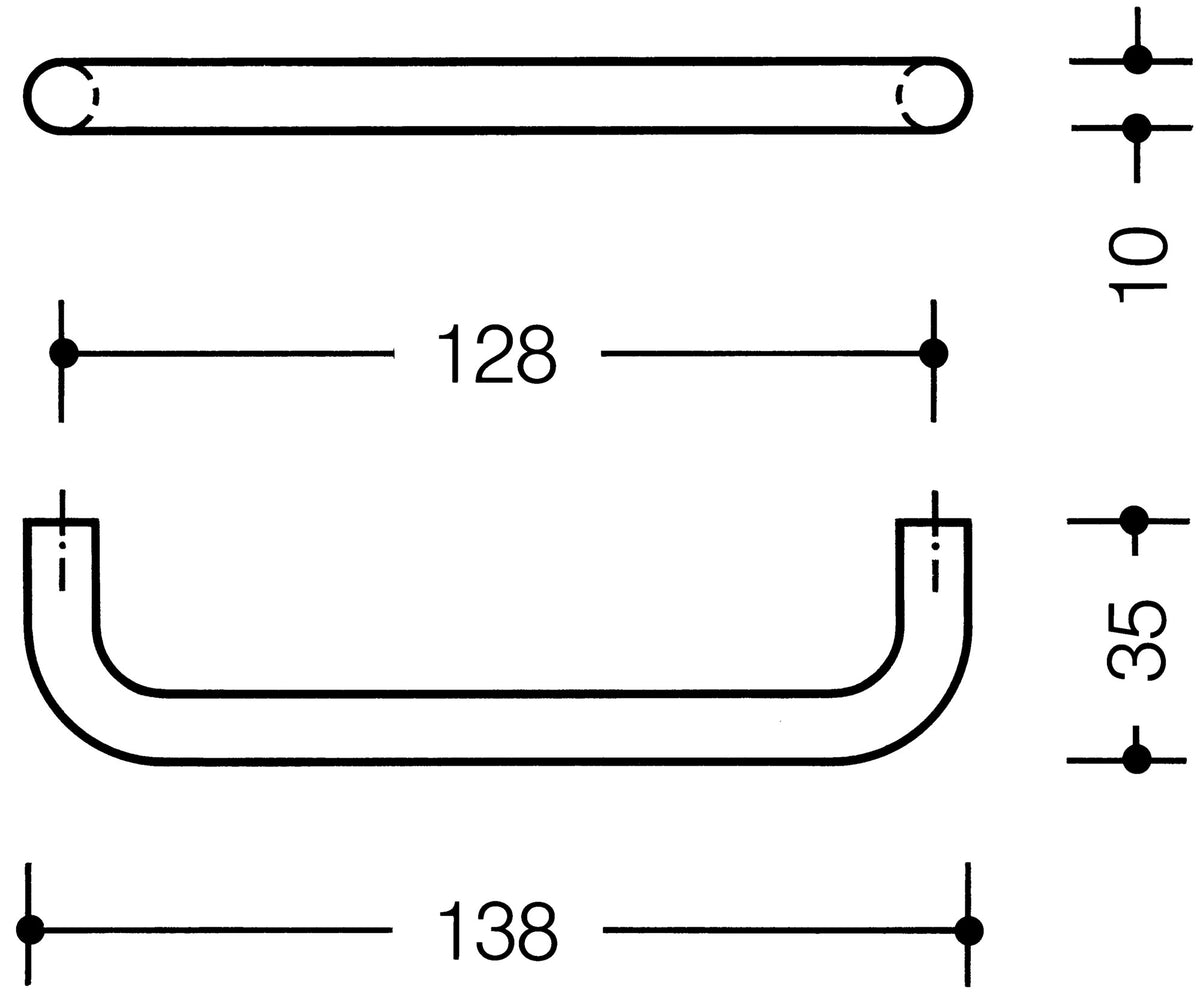 HEWI Möbelgriff 548.138B – Bügelgriff aus Polyamid, 128 mm, tiefschwarz matt