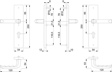 HOPPE Schutzgarnitur London 61G/2221/2210/113 Aluminium F1 für Abschlusstüren, einbruchhemmend nach DIN 18257